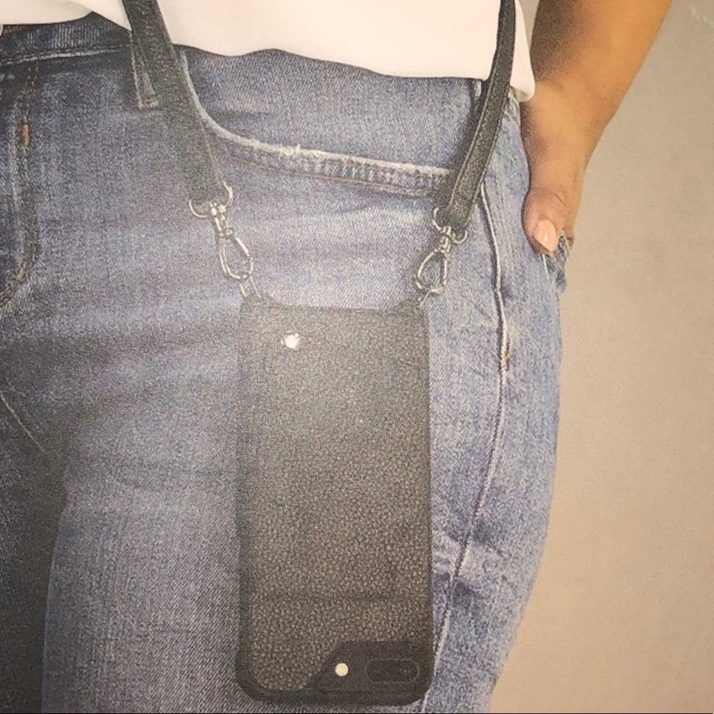 New Bandolier IPhone 678 plus black chain leather